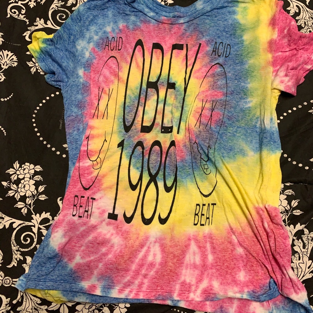 Obey Acid Trip Tie Dye Tee Shirt